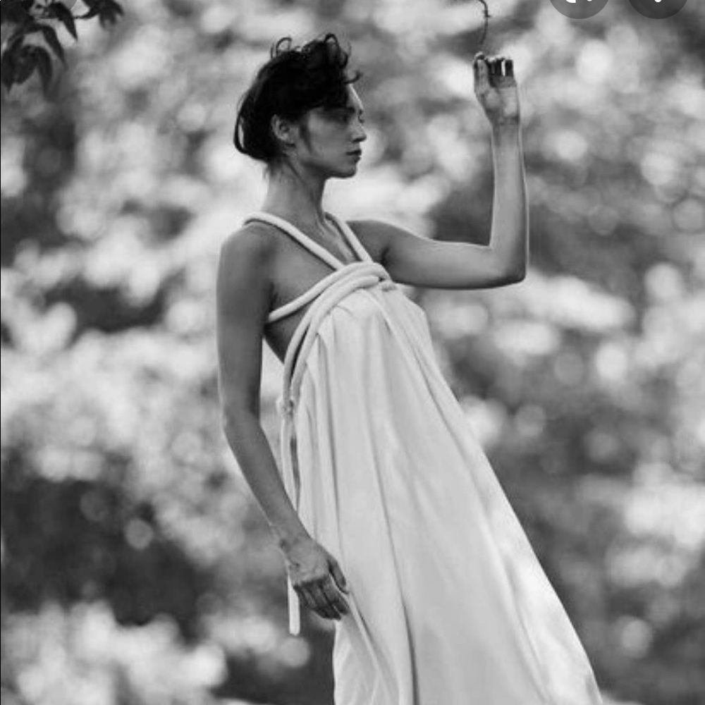 Electric Feathers Infinite Rope Dress. Raw Silk Os - image 6